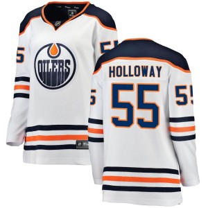 Dylan Holloway Women's Fanatics Branded Edmonton Oilers Breakaway White Away Jersey