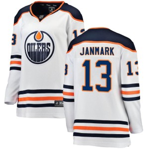 Mattias Janmark Women's Fanatics Branded Edmonton Oilers Breakaway White Away Jersey