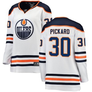 Calvin Pickard Women's Fanatics Branded Edmonton Oilers Breakaway White Away Jersey