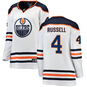 Kris Russell Women's Fanatics Branded Edmonton Oilers Authentic White Away Breakaway Jersey