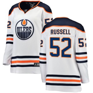 Patrick Russell Women's Fanatics Branded Edmonton Oilers Breakaway White Away Jersey