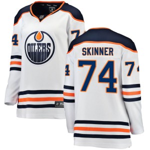 Stuart Skinner Women's Fanatics Branded Edmonton Oilers Breakaway White Away Jersey