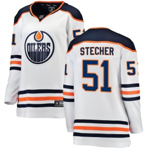 Troy Stecher Women's Fanatics Branded Edmonton Oilers Breakaway White Away Jersey