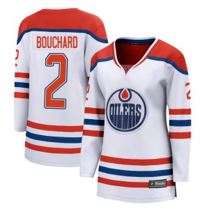 Evan Bouchard Women's Fanatics Branded Edmonton Oilers Breakaway White 2020/21 Special Edition Jersey