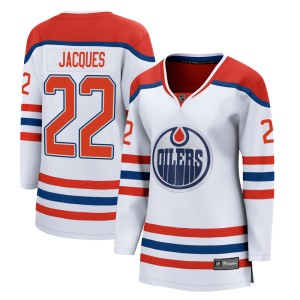 Jean-Francois Jacques Women's Fanatics Branded Edmonton Oilers Breakaway White 2020/21 Special Edition Jersey