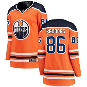 Philip Broberg Women's Fanatics Branded Edmonton Oilers Breakaway Orange Home Jersey