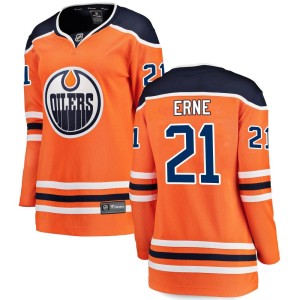 Adam Erne Women's Fanatics Branded Edmonton Oilers Breakaway Orange Home Jersey