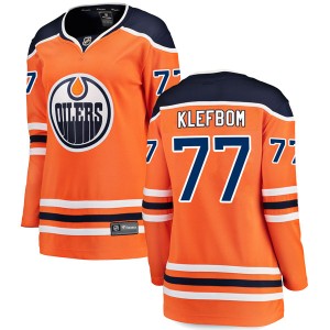 Oscar Klefbom Women's Fanatics Branded Edmonton Oilers Authentic Orange r Home Breakaway Jersey