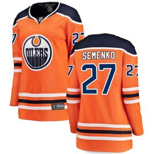 Dave Semenko Women's Fanatics Branded Edmonton Oilers Authentic Orange r Home Breakaway Jersey