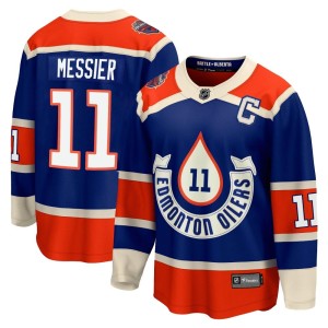 Mark Messier Men's Fanatics Branded Edmonton Oilers Premier Royal Breakaway 2023 Heritage Classic Jersey