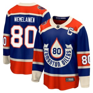Markus Niemelainen Men's Fanatics Branded Edmonton Oilers Premier Royal Breakaway 2023 Heritage Classic Jersey