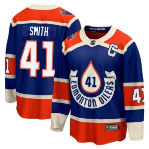 Mike Smith Men's Fanatics Branded Edmonton Oilers Premier Royal Breakaway 2023 Heritage Classic Jersey