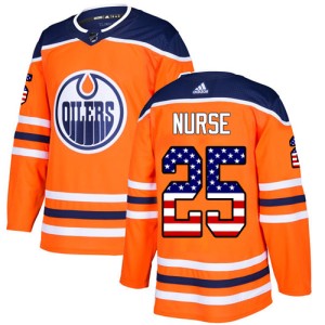 Darnell Nurse Youth Adidas Edmonton Oilers Authentic Orange USA Flag Fashion Jersey