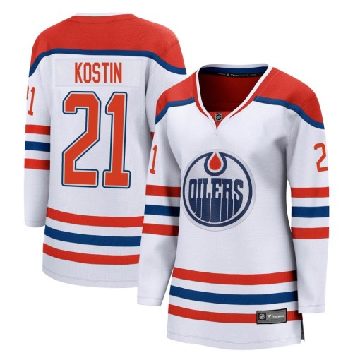 Klim Kostin Women's Fanatics Branded Edmonton Oilers Breakaway White 2020/21 Special Edition Jersey
