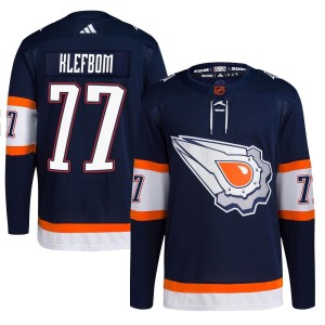 Oscar Klefbom Men's Adidas Edmonton Oilers Authentic Navy Reverse Retro 2.0 Jersey