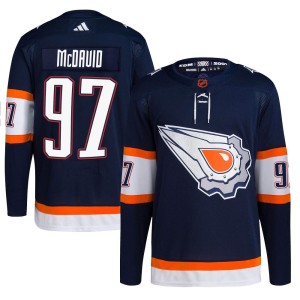 Connor McDavid Men's Adidas Edmonton Oilers Authentic Navy Reverse Retro 2.0 Jersey