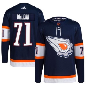 Ryan McLeod Men's Adidas Edmonton Oilers Authentic Navy Reverse Retro 2.0 Jersey