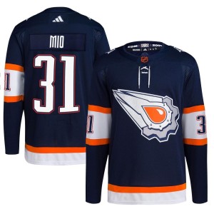 Eddie Mio Men's Adidas Edmonton Oilers Authentic Navy Reverse Retro 2.0 Jersey