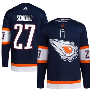 Dave Semenko Men's Adidas Edmonton Oilers Authentic Navy Reverse Retro 2.0 Jersey