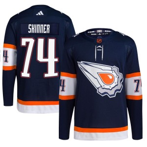 Stuart Skinner Men's Adidas Edmonton Oilers Authentic Navy Reverse Retro 2.0 Jersey