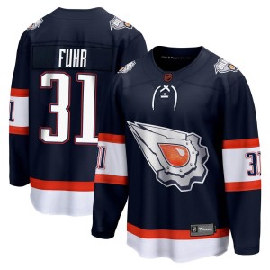 Grant Fuhr Youth Fanatics Branded Edmonton Oilers Breakaway Navy Special Edition 2.0 Jersey