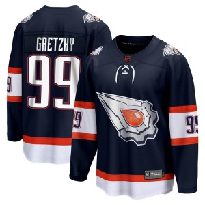 Wayne Gretzky Youth Fanatics Branded Edmonton Oilers Breakaway Navy Special Edition 2.0 Jersey