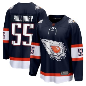 Dylan Holloway Youth Fanatics Branded Edmonton Oilers Breakaway Navy Special Edition 2.0 Jersey
