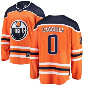 Drake Caggiula Youth Fanatics Branded Edmonton Oilers Breakaway Orange Home Jersey