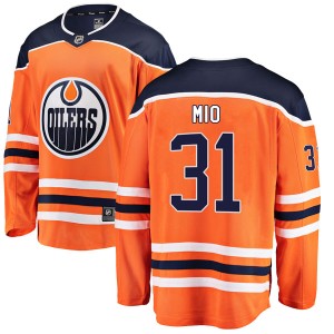 Eddie Mio Youth Fanatics Branded Edmonton Oilers Authentic Orange r Home Breakaway Jersey