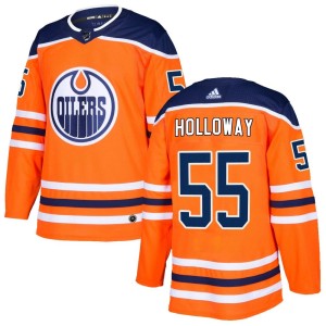 Dylan Holloway Men's Adidas Edmonton Oilers Authentic Orange r Home Jersey
