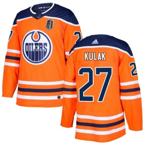 Brett Kulak Men's Adidas Edmonton Oilers Authentic Orange r Home 2024 Stanley Cup Final Jersey