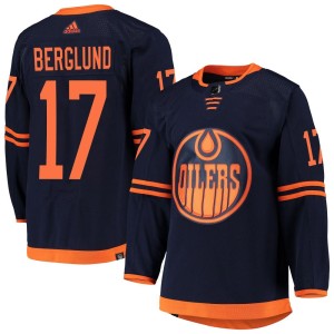 Carl Berglund Men's Adidas Edmonton Oilers Authentic Navy Alternate Primegreen Pro Jersey