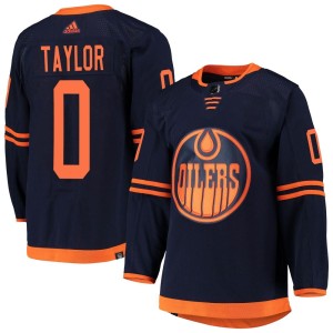 Ty Taylor Men's Adidas Edmonton Oilers Authentic Navy Alternate Primegreen Pro Jersey
