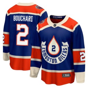 Evan Bouchard Youth Fanatics Branded Edmonton Oilers Premier Royal Breakaway 2023 Heritage Classic Jersey