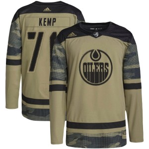 Philip Kemp Men's Adidas Edmonton Oilers Authentic Camo Military Appreciation Practice Jersey