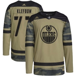 Oscar Klefbom Youth Adidas Edmonton Oilers Authentic Camo Military Appreciation Practice Jersey