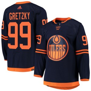 Wayne Gretzky Youth Adidas Edmonton Oilers Authentic Navy Alternate Primegreen Pro Jersey