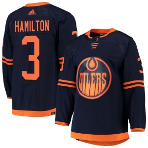 Al Hamilton Youth Adidas Edmonton Oilers Authentic Navy Alternate Primegreen Pro Jersey