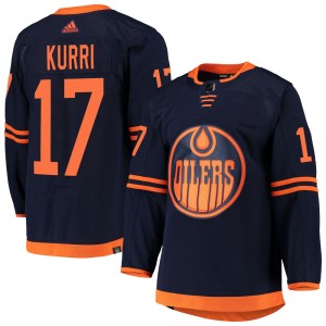 Jari Kurri Youth Adidas Edmonton Oilers Authentic Navy Alternate Primegreen Pro Jersey