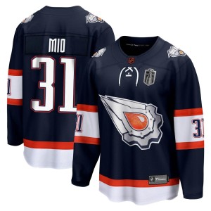 Eddie Mio Youth Fanatics Branded Edmonton Oilers Breakaway Navy Special Edition 2.0 2024 Stanley Cup Final Jersey
