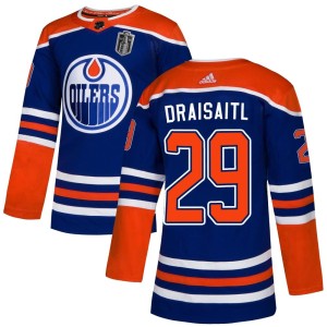 Leon Draisaitl Men's Adidas Edmonton Oilers Authentic Royal Alternate 2024 Stanley Cup Final Jersey