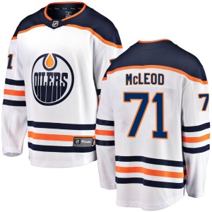 Ryan McLeod Youth Fanatics Branded Edmonton Oilers Breakaway White Away Jersey