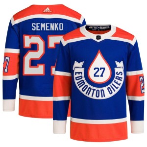 Dave Semenko Men's Adidas Edmonton Oilers Authentic Royal 2023 Heritage Classic Primegreen Jersey