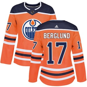 Carl Berglund Women's Adidas Edmonton Oilers Authentic Orange r Home Jersey