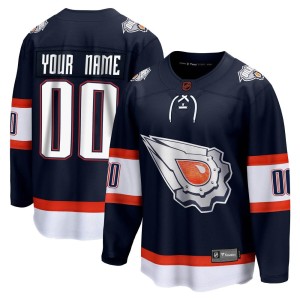 Custom Men's Fanatics Branded Edmonton Oilers Breakaway Navy Custom Special Edition 2.0 Jersey
