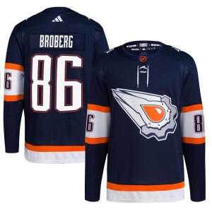 Philip Broberg Youth Adidas Edmonton Oilers Authentic Navy Reverse Retro 2.0 Jersey