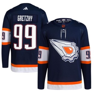 Wayne Gretzky Youth Adidas Edmonton Oilers Authentic Navy Reverse Retro 2.0 Jersey