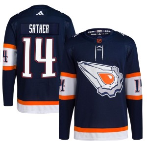 Glen Sather Youth Adidas Edmonton Oilers Authentic Navy Reverse Retro 2.0 Jersey
