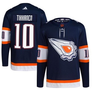 Esa Tikkanen Youth Adidas Edmonton Oilers Authentic Navy Reverse Retro 2.0 Jersey
