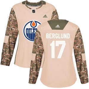 Carl Berglund Women's Adidas Edmonton Oilers Authentic Camo Veterans Day Practice Jersey